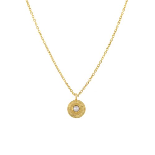 H Collier 3mm Pearl Coin Gold Plated 11095 Nl G